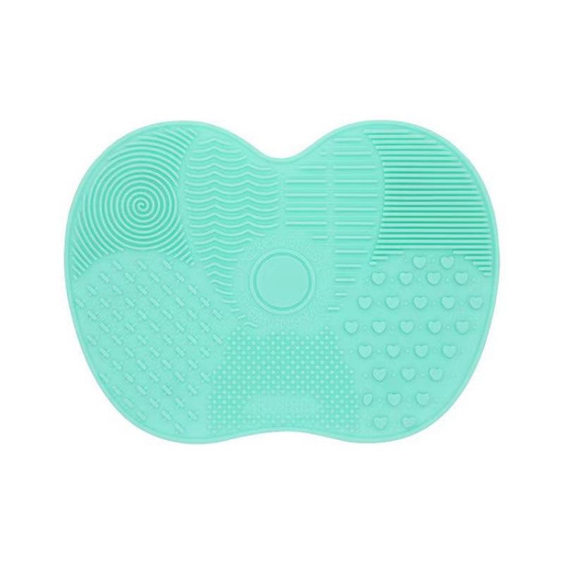 Silicone Apple-Shaped Makeup Brush Cleaning Pad with Suction Cups