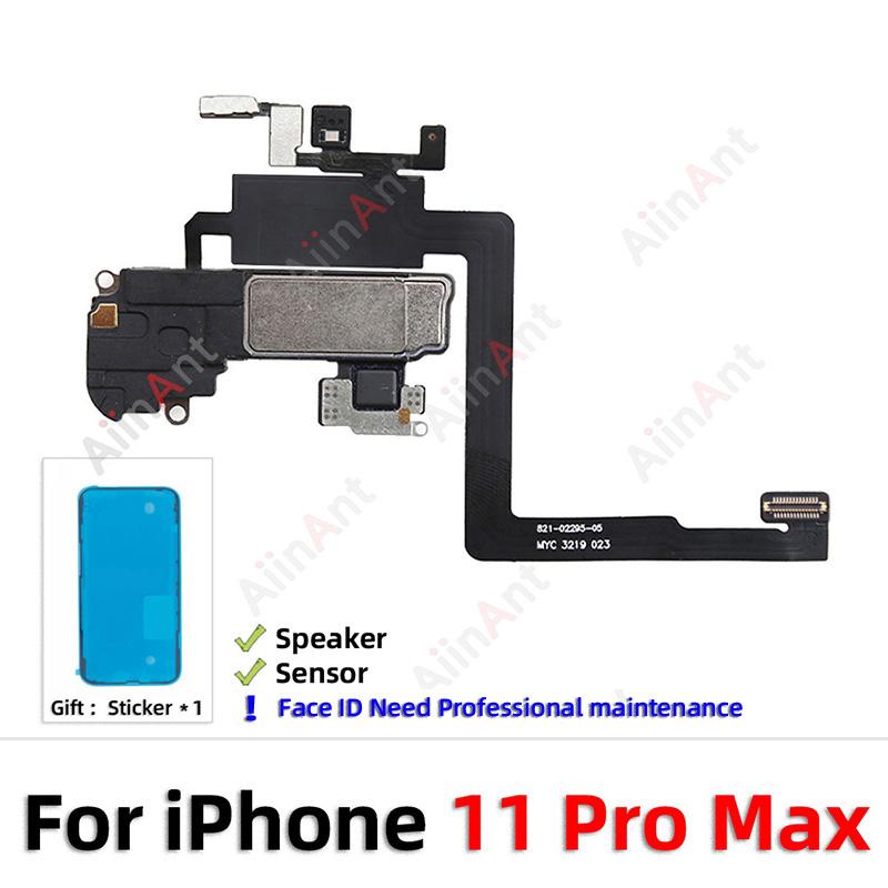 AiinAnt Phone Top Proximity Sensor Ear Earpiece Speaker Flex Cable For iPhone 11 Pro X Xr Xs Max 7 8 Plus with Sticker 100% OEM
