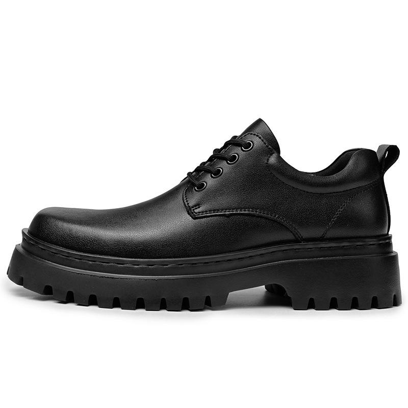 Low-top Thick-soled Business Formal Leather Shoes for Men, New Winter Fleece-lined Men's Shoes, Genuine Leather Wedding Groom Shoes