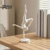 Abstrakte Gymnastikstatue 3D-gedruckte rhythmische Figur, Moderne minimalistische Kunstskulptur, Elegante vielseitige weiße Tischdekoration Handstand Ballett