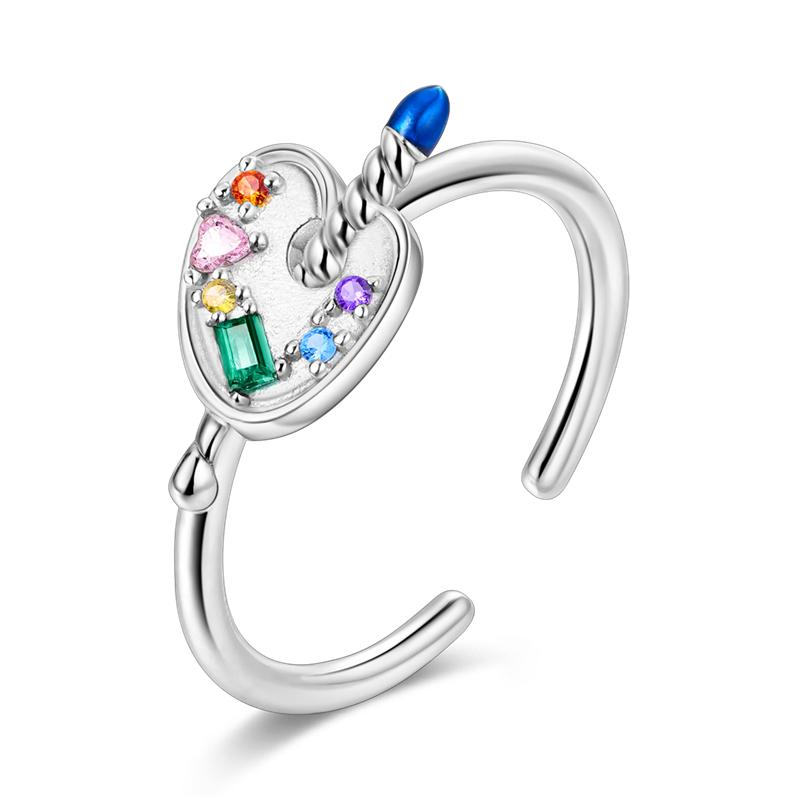 Adjustable Ring 925 Sterling Silver Original Fire Dragon Blossom Flower Clover Open Rings For Women Wedding Jewelry Gift 2