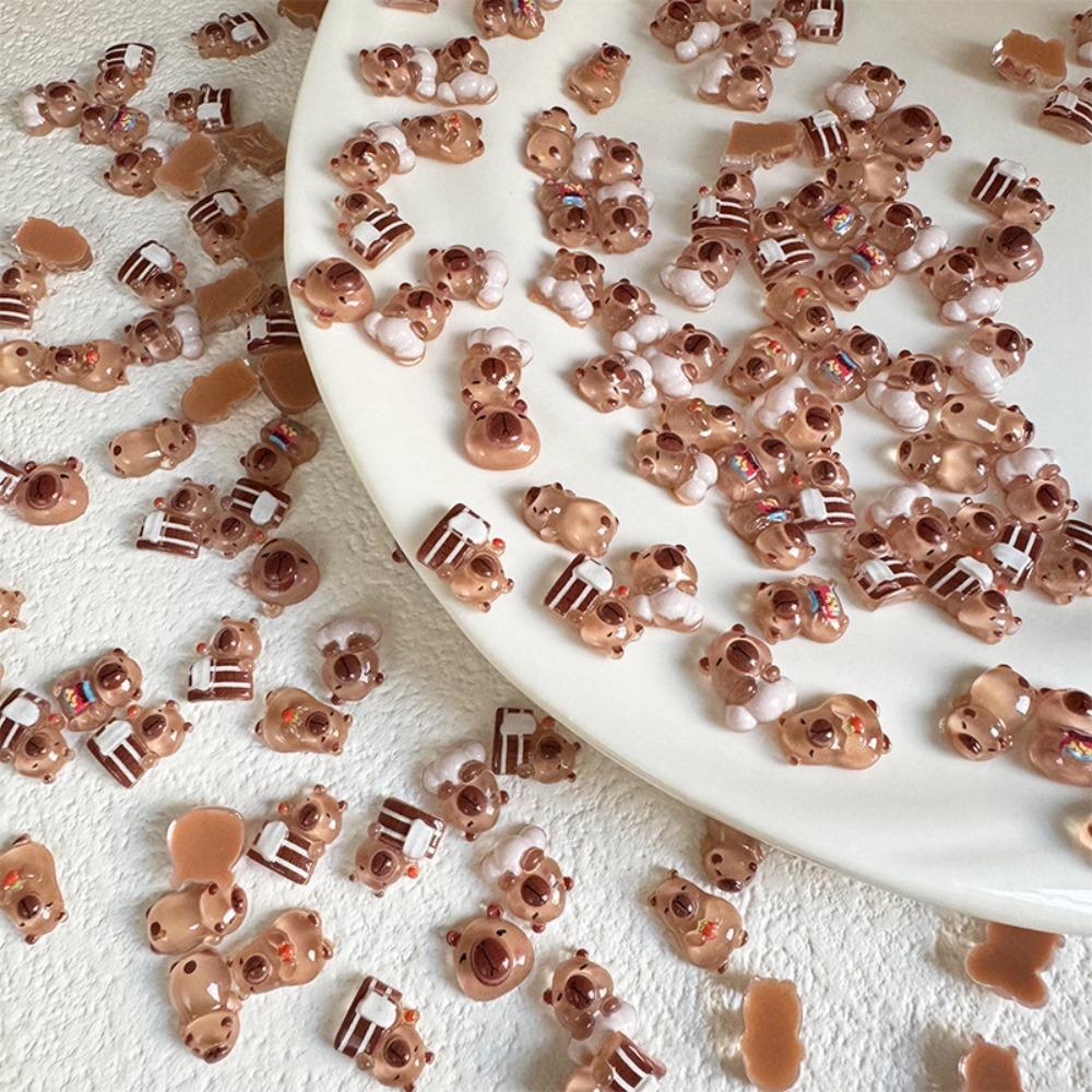 50Pcs Resin Nail Resin Drill Ornaments Cartoon Nail Accessories New Nail Art Ornaments