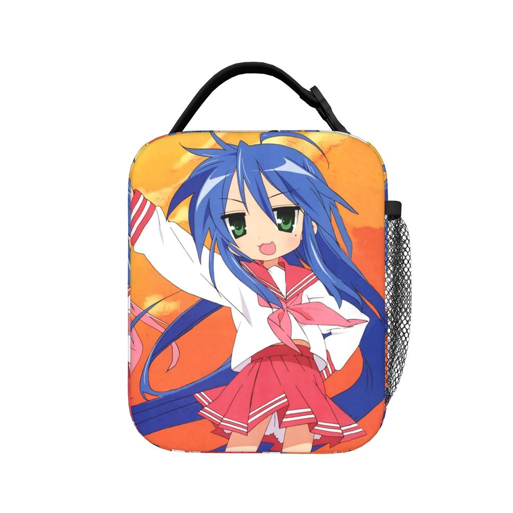 Anime Girls Lucky Star Insulated Lunch Bag Portable Izumi Konata Reusable Thermal Bag Lunch Box Tote Beach Picnic Men Women