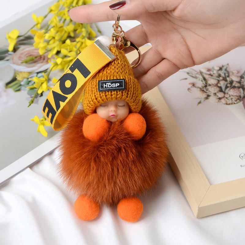 Doll Plush Sleep Ball Key Chain Bag Pendant Cute Decoration Ornament Toy Gift