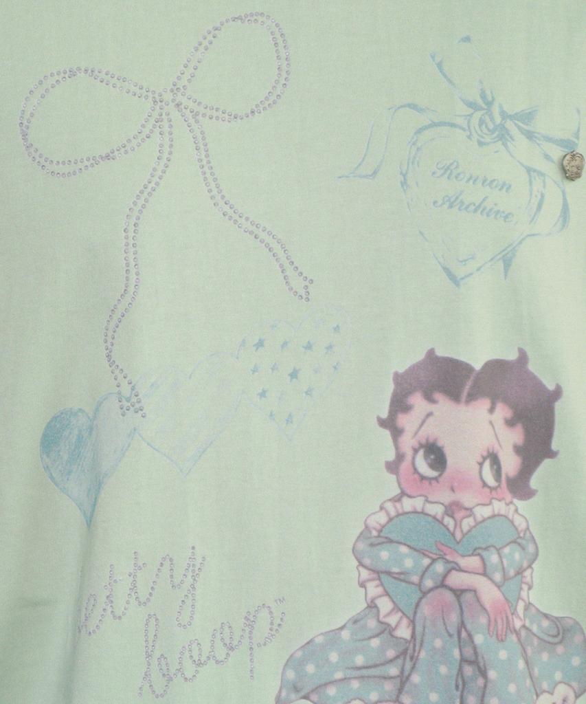RONRON Betty Boop Dreamy Ribbon Over Fit T Shirt Mint
