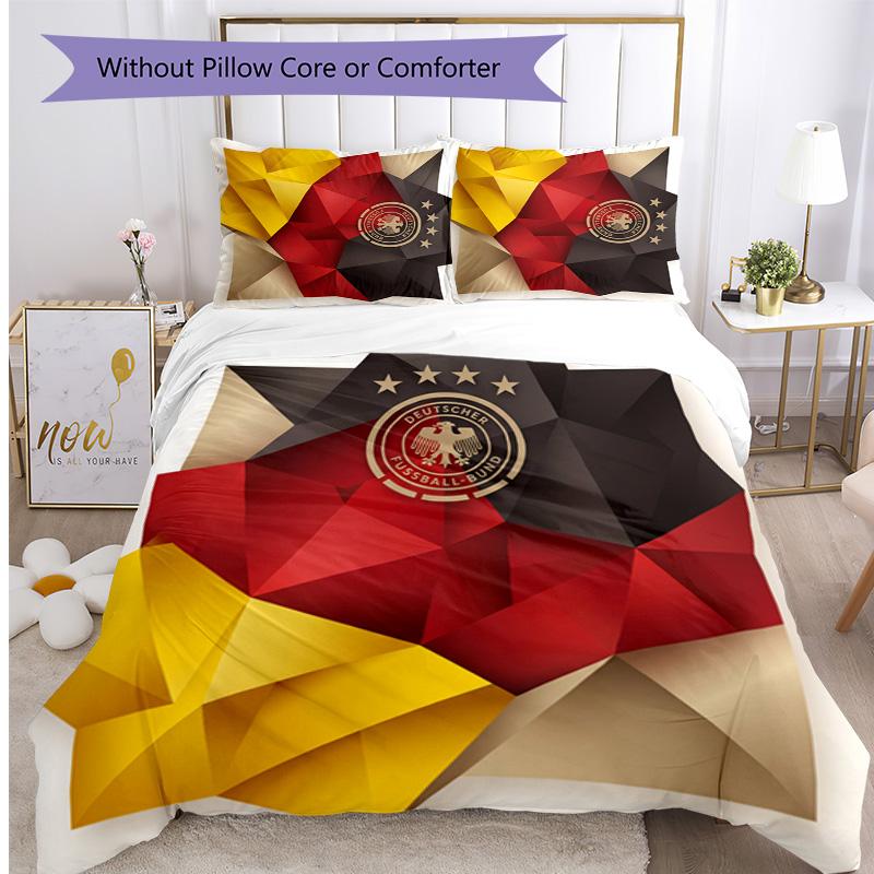 Germany Football Printed Bedding 3 Piece Set Cozy Breathable Bed Cover Set As Housewarming Holiday Gift