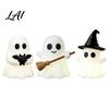 Mini Ghost Figurines for Crafts Halloween Luminous Figurines Glow in The Dark Cute PVC Statues Miniature Statue Micro Landscape Tiered Tray