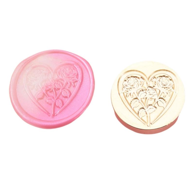 2Pcs Love Heart Seal Stamp, Wedding Themed Seal Stamp Head for Seal Invitations, Valentines Card, Package Embellishment