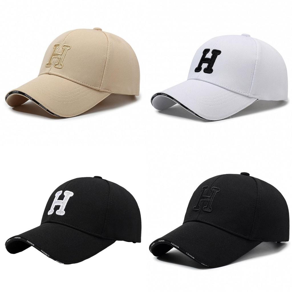 Letter H Embroidery Baseball Cap Outdoors Breathable Sun Protection Peaked Hat