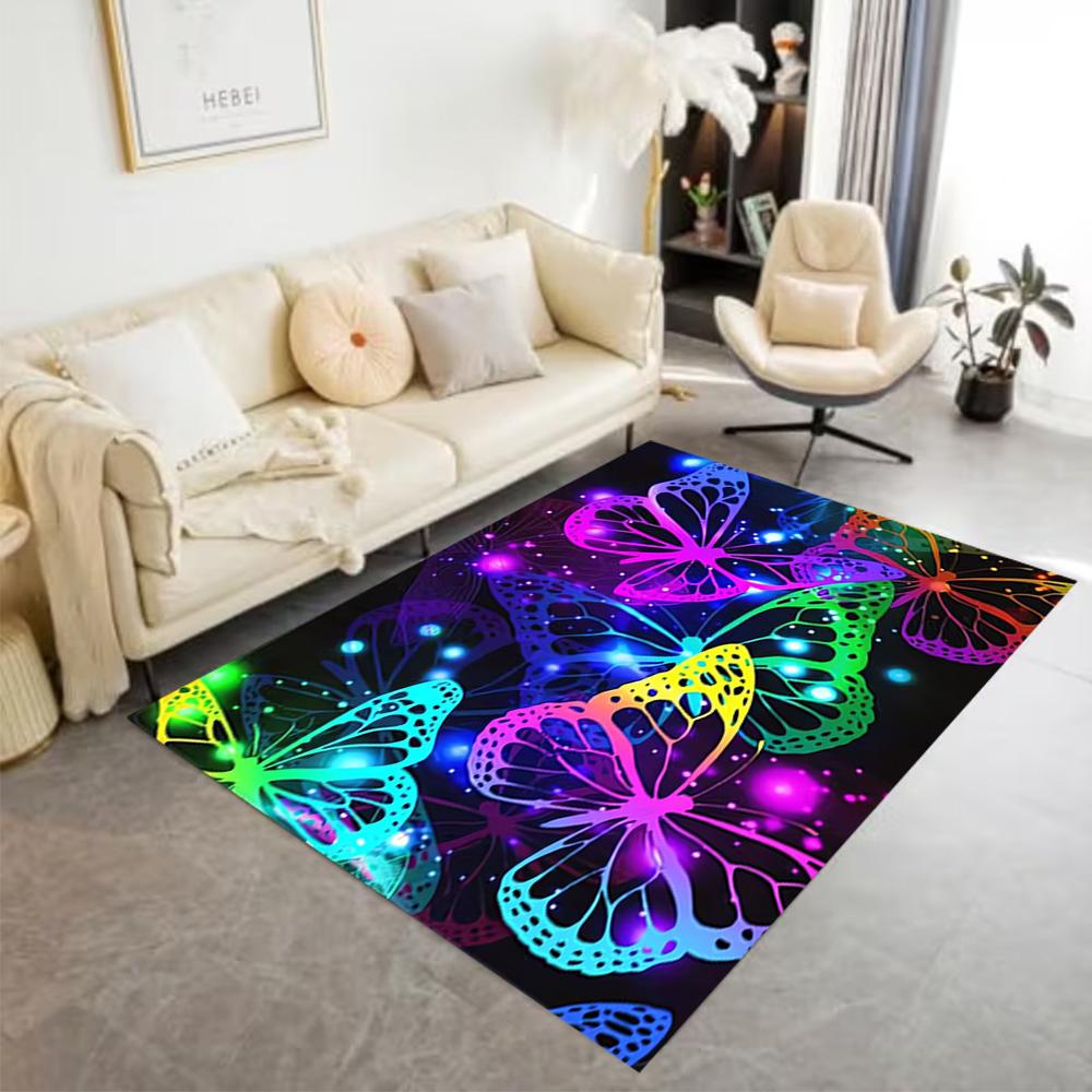 1pc Home Carpet Butterfly Design Non Slip Office Decor Gift Living Room Bedroom