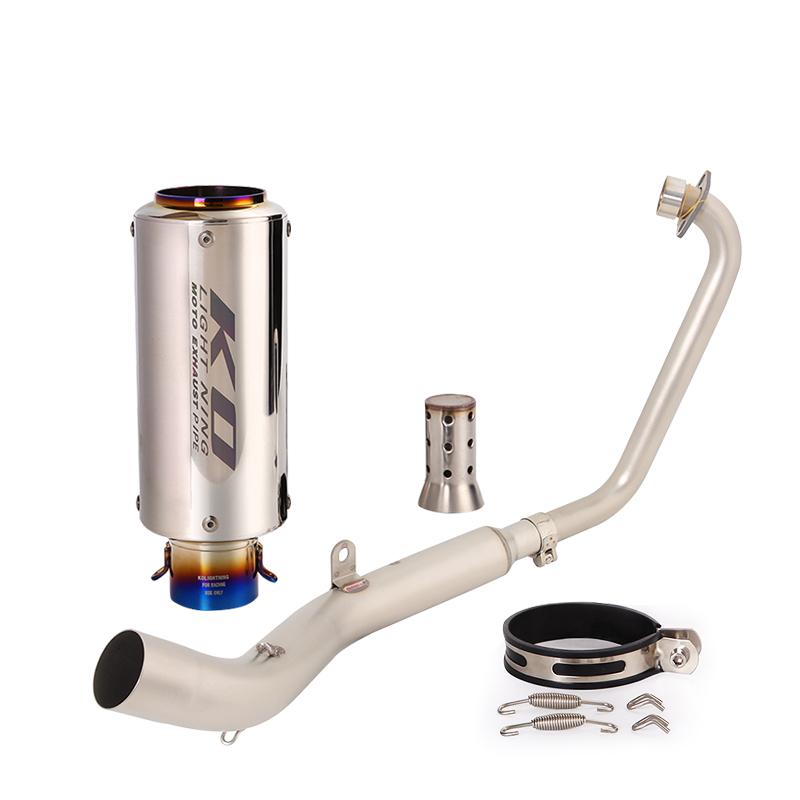 For Zontes ZT125 U1 ZT125 G1 2021 - 2025 Motorcycle Exhaust System Front Link Pipe 51mm Muffler Tail Tips With DB Killer Slip On