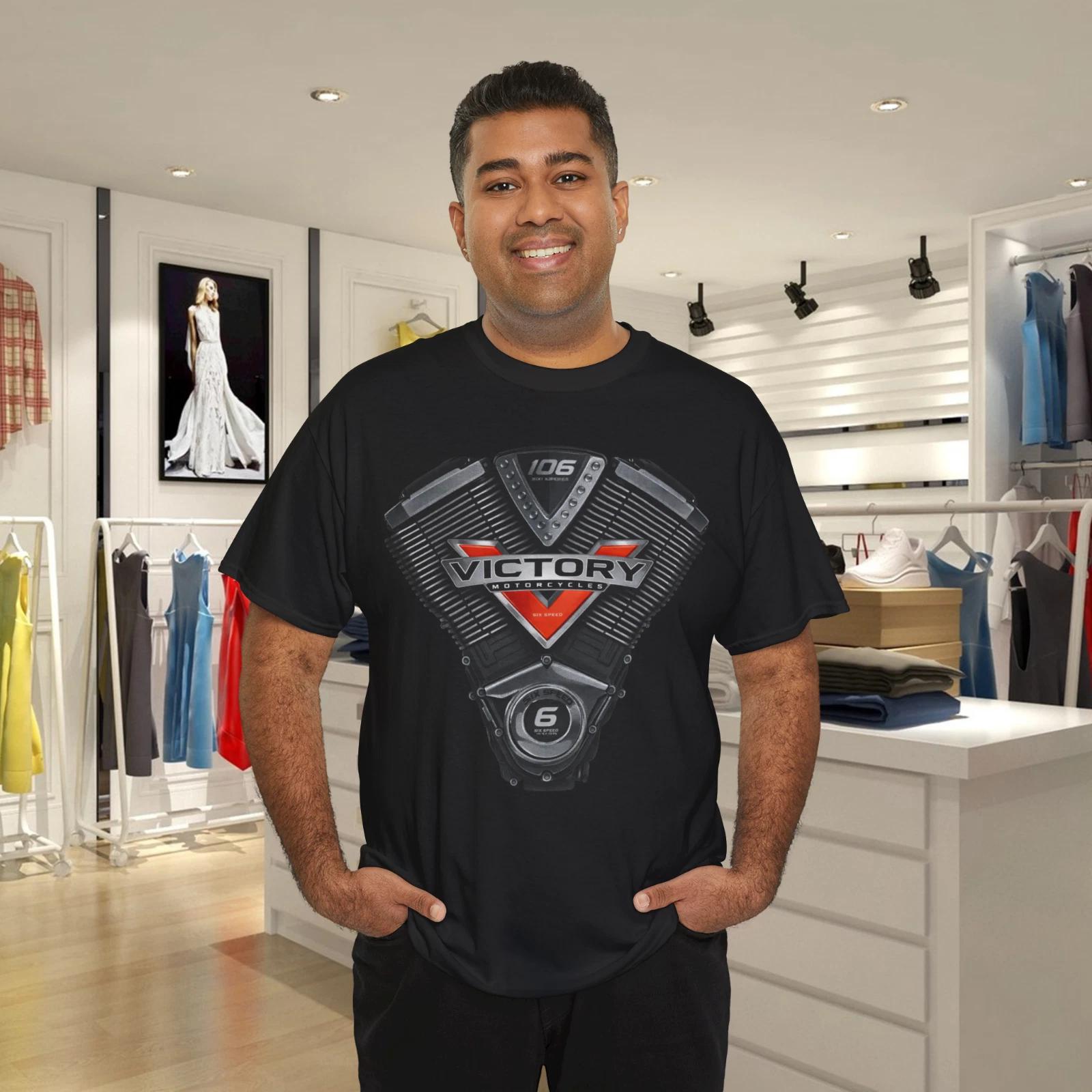 Motorcycles Victory Engine Graphic Black T- Shirt S