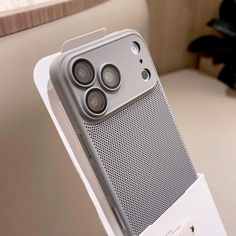 Heat Dissipation Thin PC Case for iPhone 11 12 13 14 15 16 17 Air Pro Max 7 8 Plus Xr Xs Max Camera Protect Mesh Cover