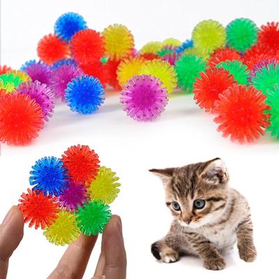 10/20pcs Pet Cat Cute and Funny Cat Toy Bouncy Ball Toy Ball Creative Colorful Interactive Cat Soft Tip Chew Toy Cat Accessories