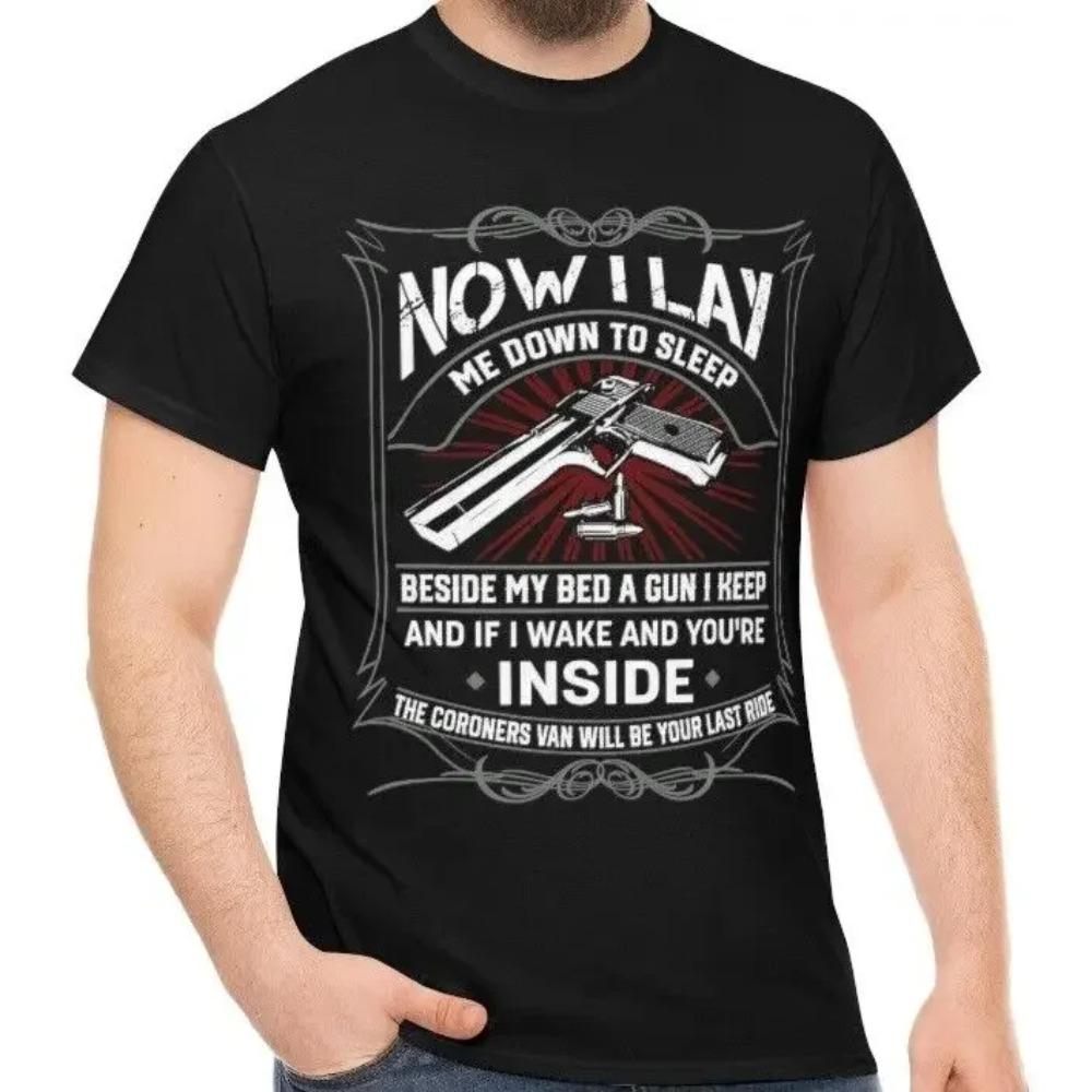 

Now I Lay Me Down To Sleep Beside My Bed Gun Keep For T-ShirtAnime Pattern Clothing Y2K SummerGraphic vintage Luxury High S чорний