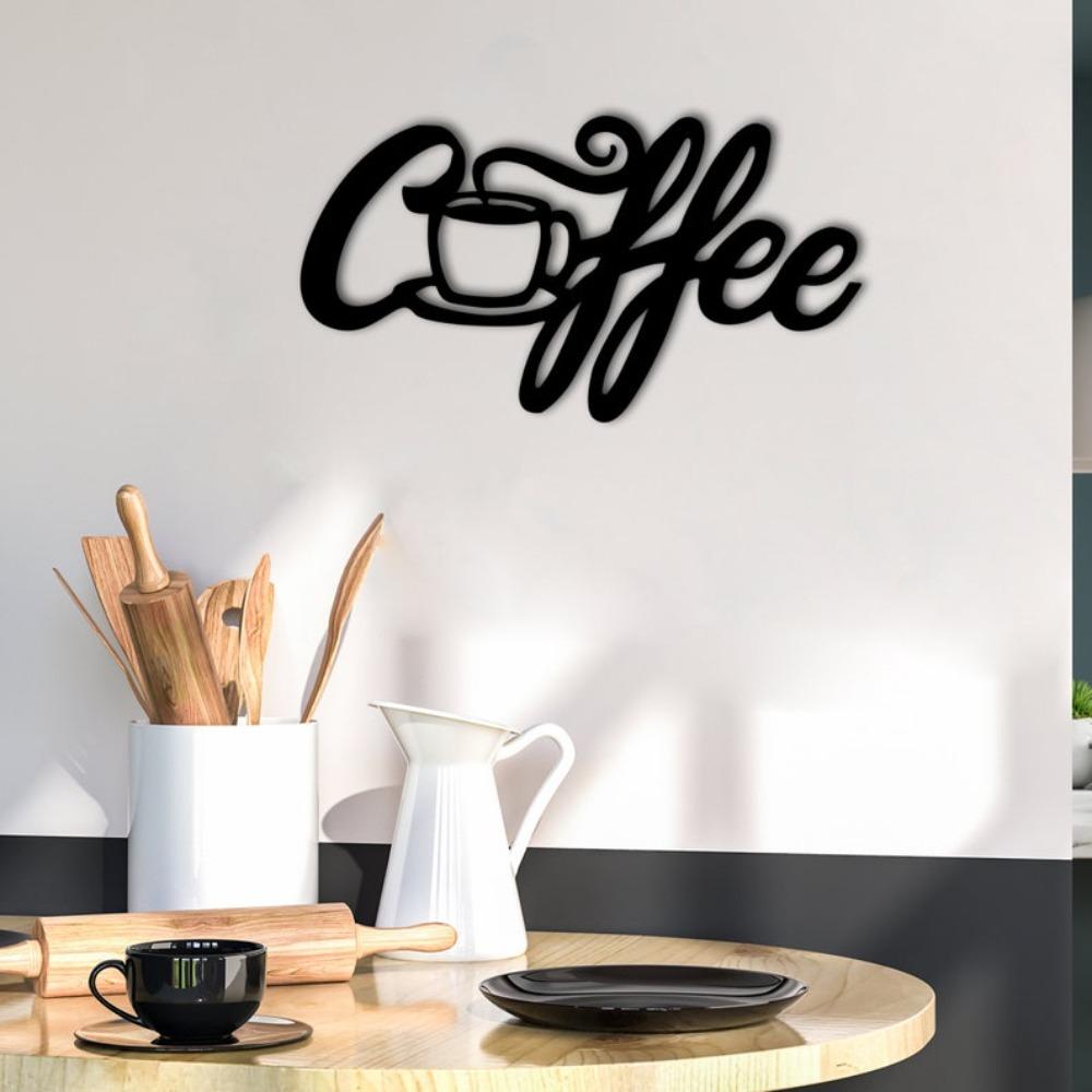 Wrought Iron Wall Art, Metal Coffee Decor, Line Art Sign, Kitchen Metal Art, Farmhouse Wall Hanging, Office Gift