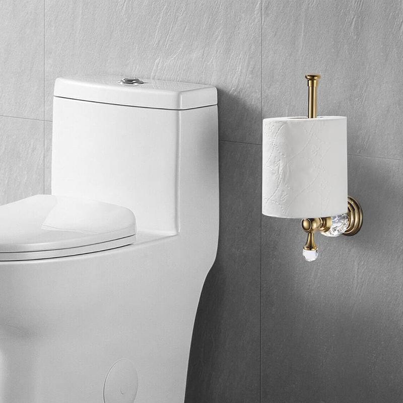 Gold Paper Roll Holder Crystal,Chrome Toilet Paper Holder, Crystal Bathroom Tissue Paper Holder Silver Toilet Roll Hanger Wall