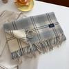 Fashion Men's and Women's Plaid Series Imitation Cashmere Thickened Scarf, Sweet Age-reducing and Warm Scarf In Autumn and Winter