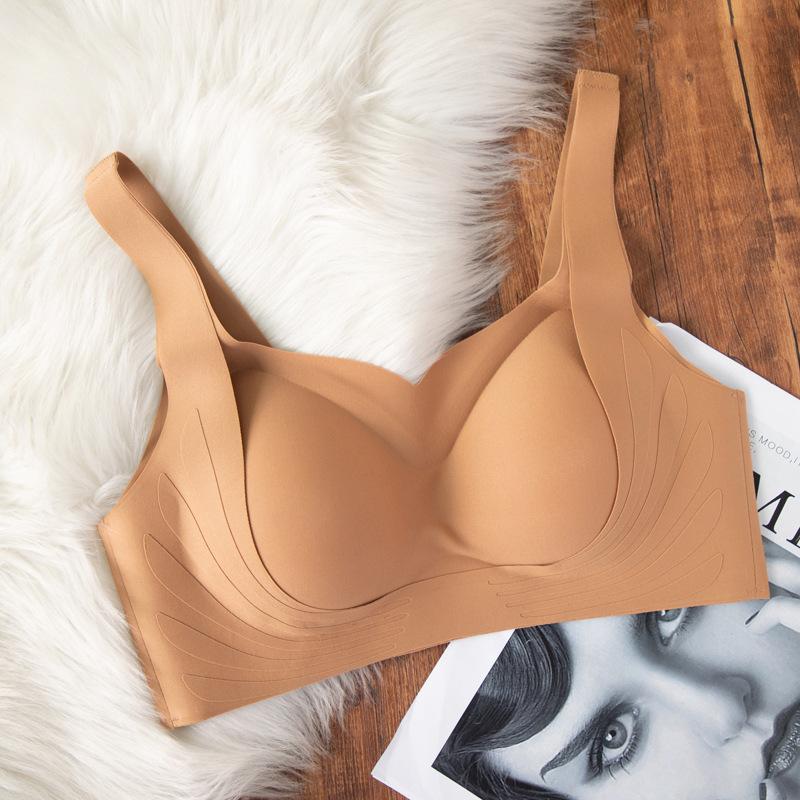 Women Japanese Style Seamless Wireless Soft Support Push Up Gathering Bra