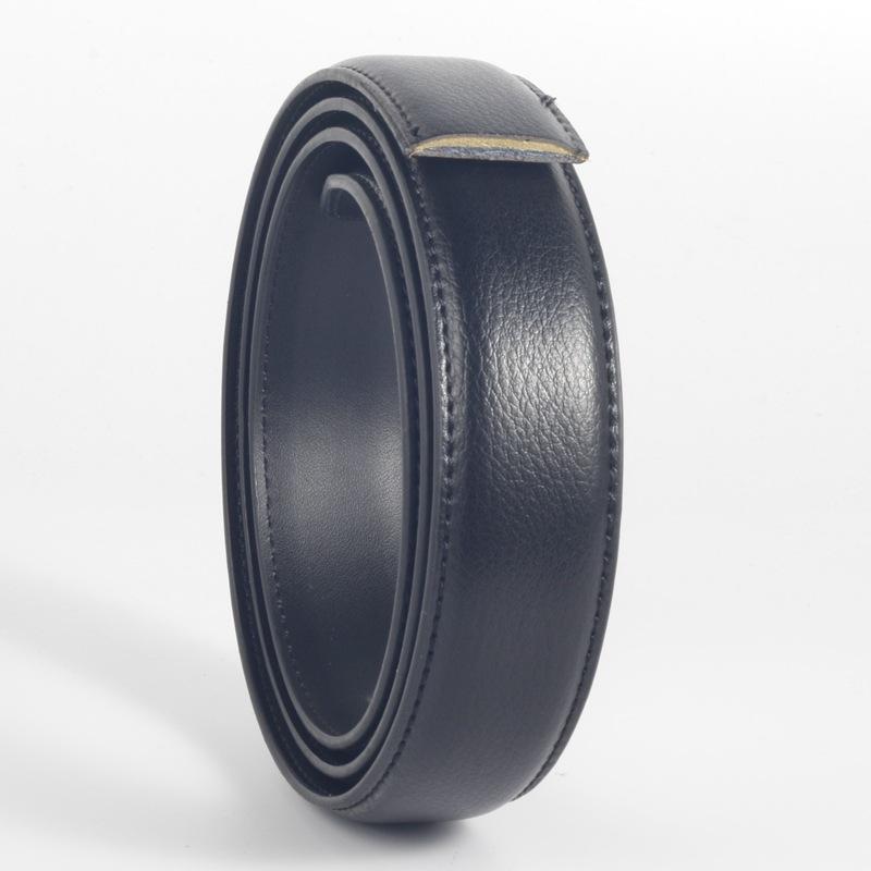 Men's Headless Cowhide Genuine Leather Belt, Business Smooth Buckle Plate, Buckle Pin, Buckle Belt Strip