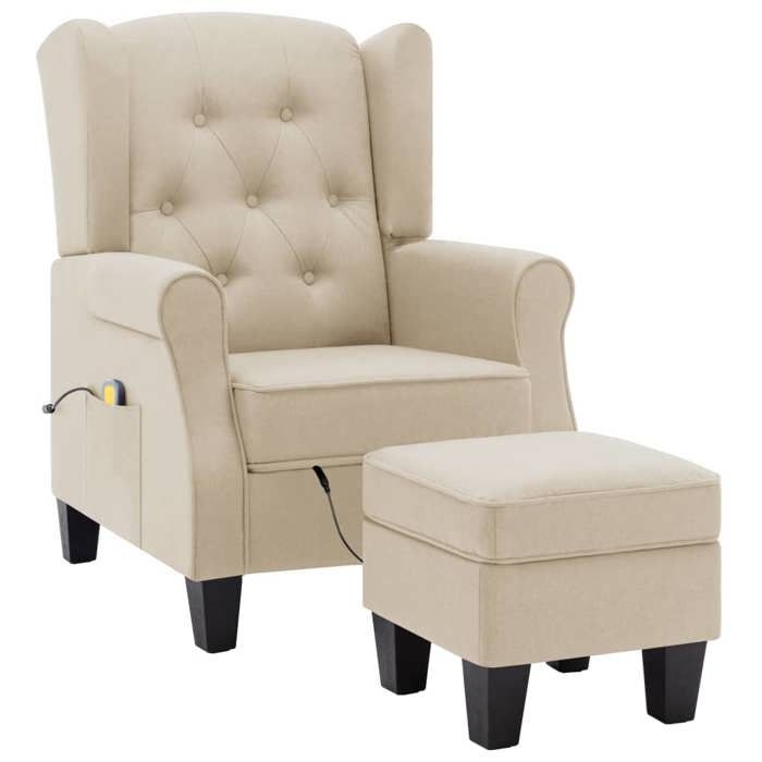 VidaXL Fauteuil de Massage avec Repose-pied Fauteuil de Relaxation Electrique Siège de Salon Salle de Séjour Maison 320170
