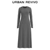 UR Women's Elegant Faux Two-Piece Round Neck Slim Dress