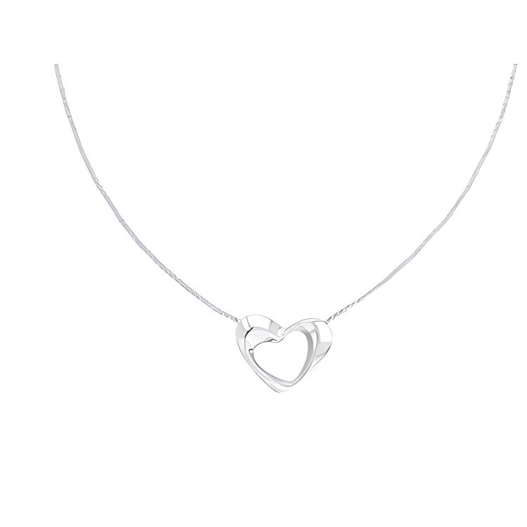 

Calvin Klein Heart Hollow Design Titanium Steel Necklace Women necklace Silver 35000757 F,Silver