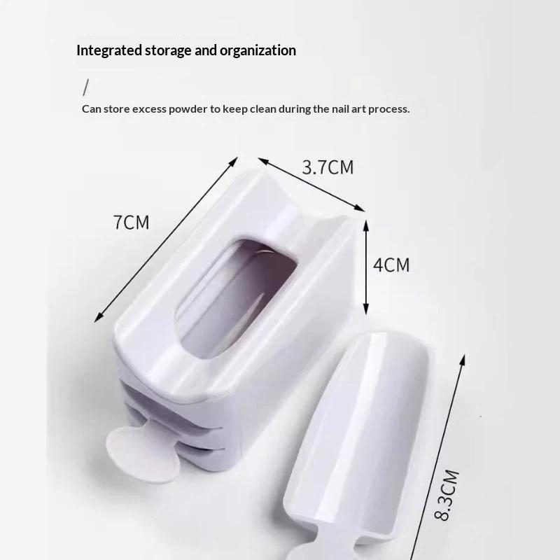 French Portable Recovery Box For Nail Glitter Powder Container Recycling Dipping Powder Dust Tray Nail Art Caviar Sequin Storage