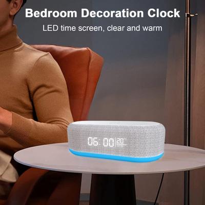 RGB Digital Alarm Clock Night Light Temperature Display Bluetooth-compatible Speaker 15W Fast Charging