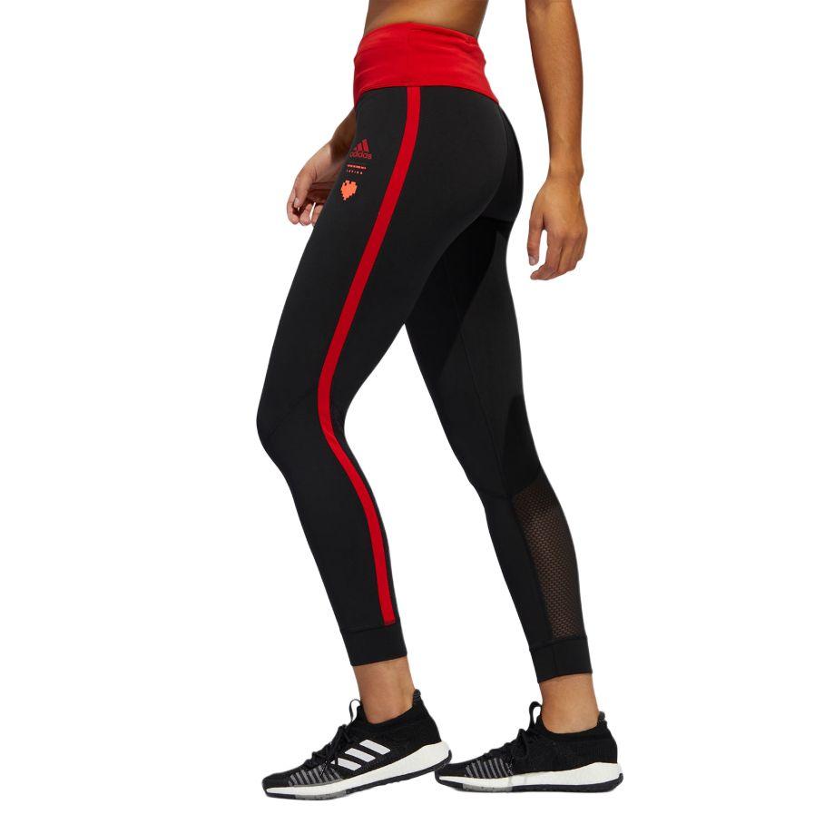 adidas Laisvalaikio Mados Patogios Slim Fit Sportinės Ilgos Kelnės Moteriškos Kelnės Juodos Raudonos FI0648