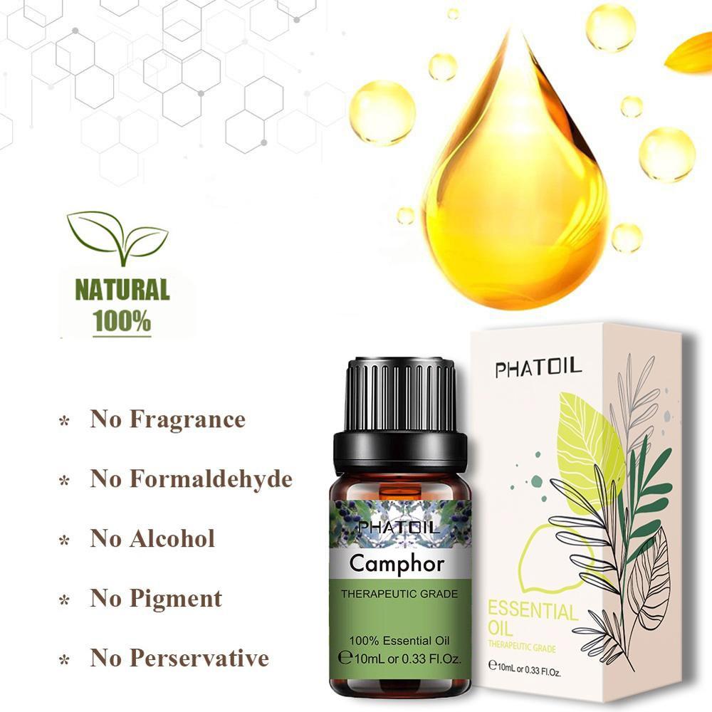 PHATOIL 10/20/30ml Camphor Plant Essential Oil for Spa Massage Humidifiers Home Car Office Air Purifier Natural Water Soluble Oil