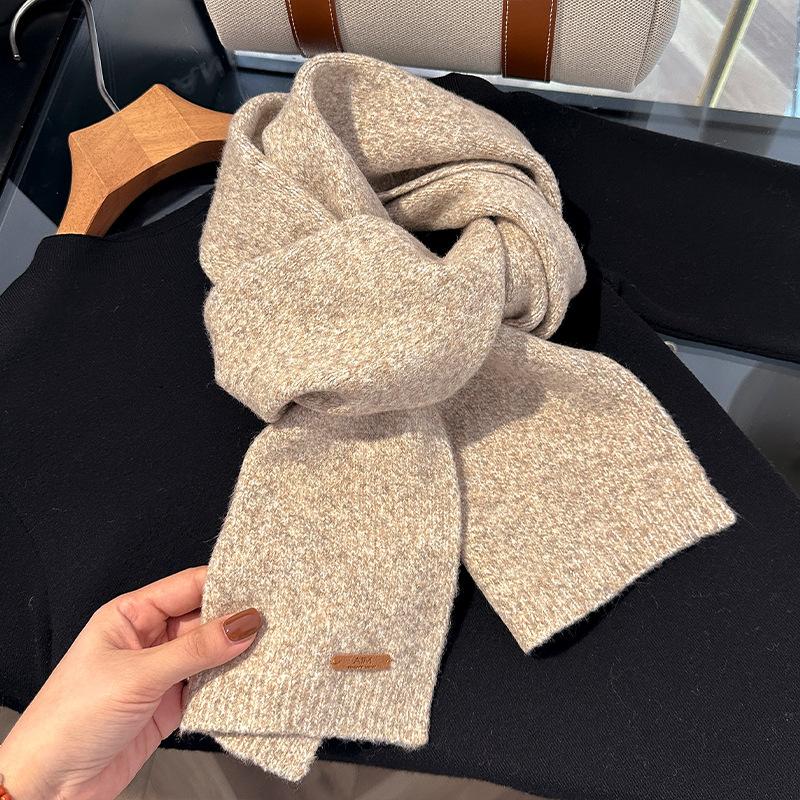 Winter Pure  Wool Long Cashmere Scarf Women Luxury  Real Cashmere Scarf Warm Thick Soft Solid Shawl Ladies Wrap
