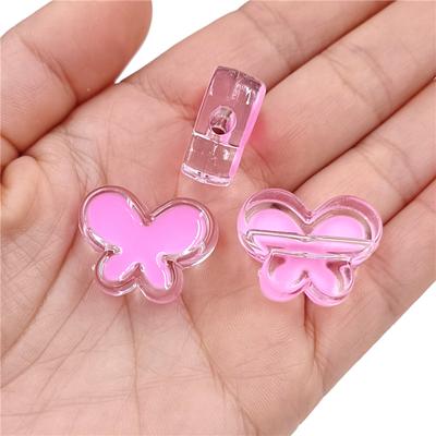 Durchbohrte 5 Stück Acryl Mode für Armband Schmetterling/Vierblättriges Kleeblatt Perlen DIY Handgemachte Materialien Malerei Öl Halskettenherstellung