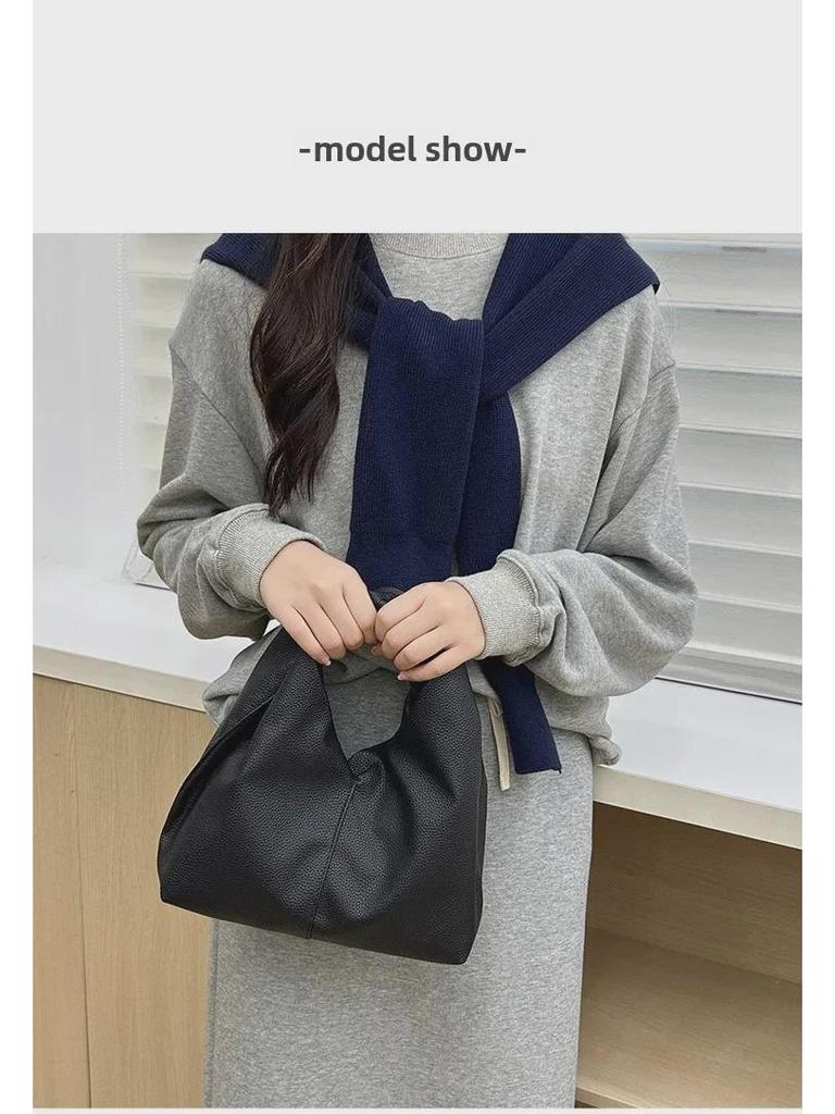 2024 High-End Pleated Croissant Handbag - Soft PU Shoulder Bag for Women