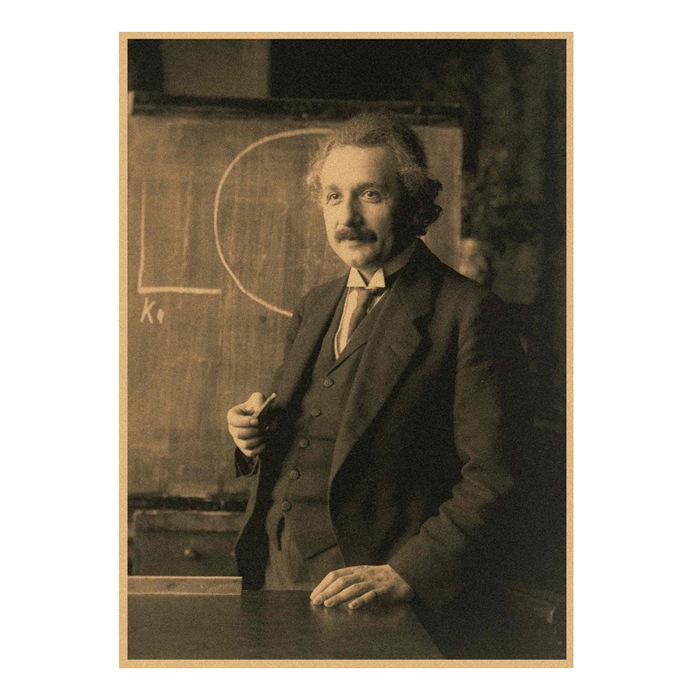 Einstein "Imagination Over Knowledge" Retro Kraft Paper Wall Poster 504