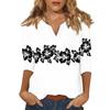 Women's Stand Collar 3/4 Sleeve Printed Top T-shirt