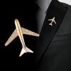 1 2Pcs Fashion Aircraft Brooch Pins for Men Cool Airplane Suit Corsage Gift for   Enthusiast Daily Wear