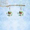 Cute and Funny Frog 2D Acrylic Earrings Fun Creative Design Animal Earrings