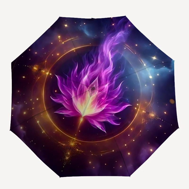 1pc Lotus Flower Mandala Automatic Umbrella - Automatic Opening And Closing, Sturdy Iron Frame, Formal Occasions yy251018133