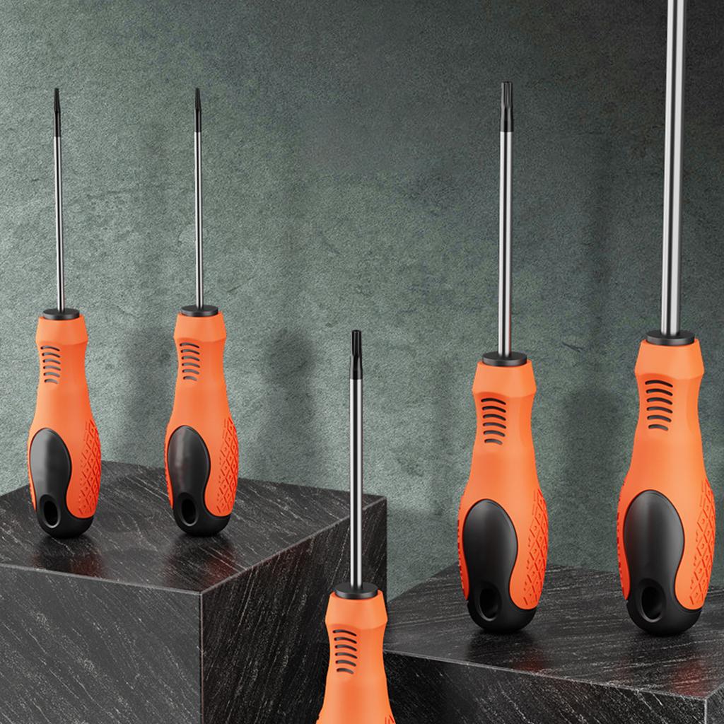 Durable Tamper Proof Screwdriver Magnetic Torx Screwdriver Long lasting and Durability CR-V Steel Tool Set of 6pcs