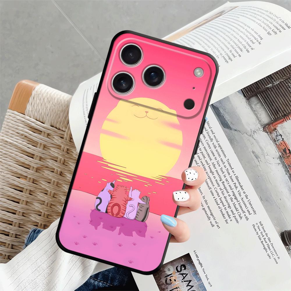 Funda Handyhülle Case für Apple iPhone 17 Pro Max 13 11 16 XR XS MAX Air 12 15 Pro 7 8 14 Niedliche Cartoon Katze