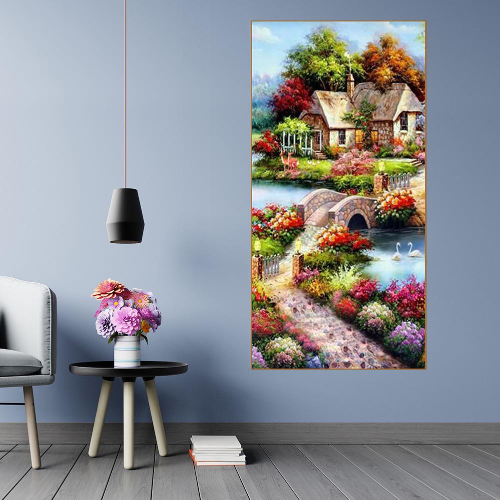 5D DIY Full Drill Diamond Painting Landscape Cross Stitch Embroidery Cross Stitch Mosaic Home Decor Combination Kit Craft