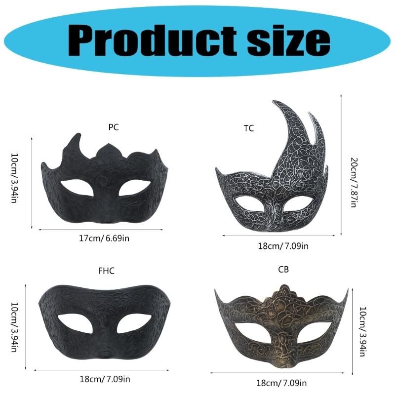 Retro Masquerade Mask Mardi Gras Mask Venetians Party Mask Half Face Mask for Halloween Ball Cosplay Performances Props