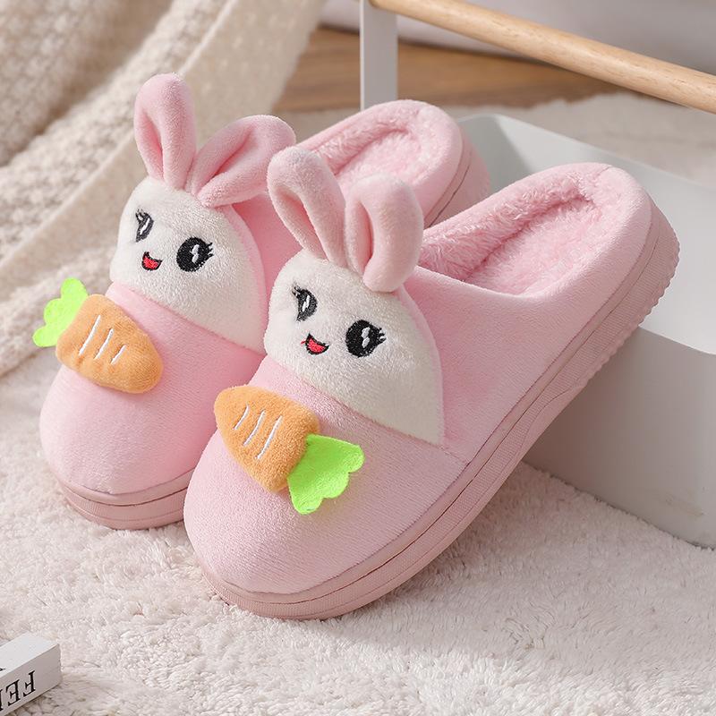 

Winter Rabbit Slippers Kids Girls Boys Home Shoes Baby Fur Slides Cotton Indoor Warm Fluffy House Children Unicorn Slipper 24-25(Insole 16 cm)