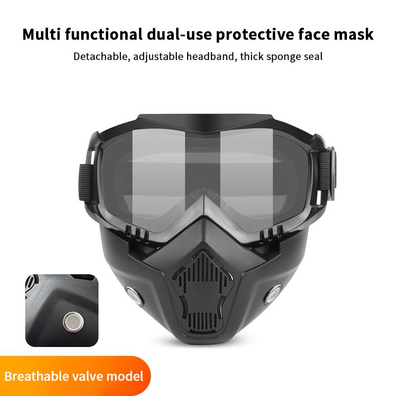1 Piece Adjustable Motorcycle Goggles Dustproof Moto Glasses Breathable Full Face Protective Motorbike Dirt Bike Off-Road Mask