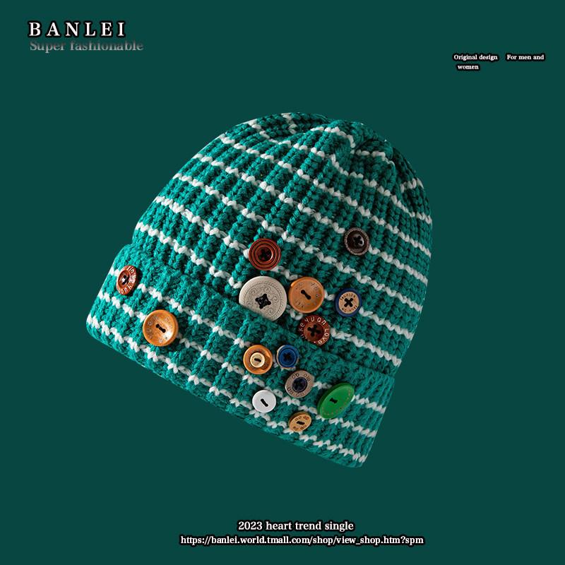 Cozy Knit Beanie For Women And Men With Stylish Button Design Warm Winter Hat