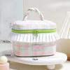 Twist Portable Cosmetic Bag, Pleated Lace Storage Bag, Color Matching Plaid Toilet Bag.