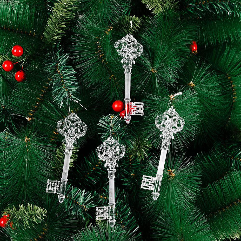 Tree Christmas Decoration Transparent Snowflake Pendant Deer Hanging Pendant