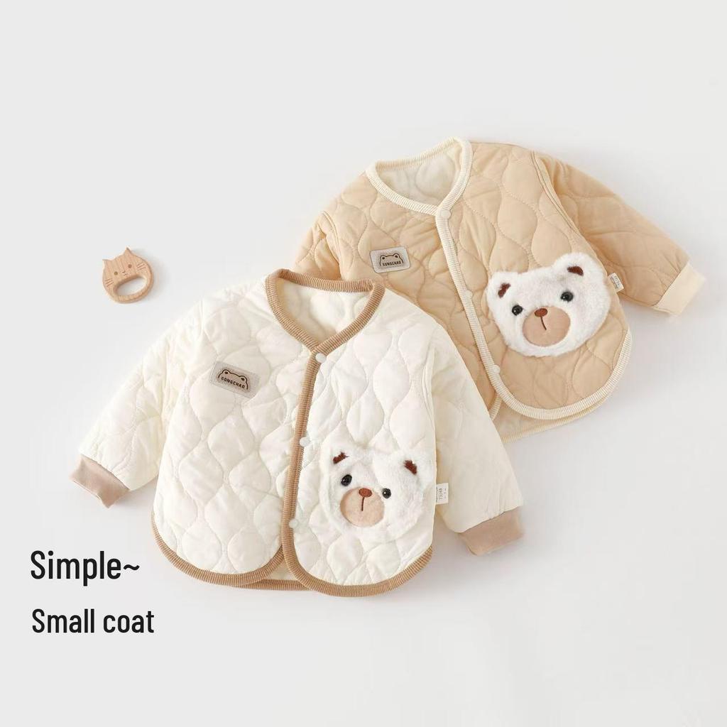 Infant Winter Cotton Jacket - Plush Velvet Lined, Warm Padded, for Autumn & Winter