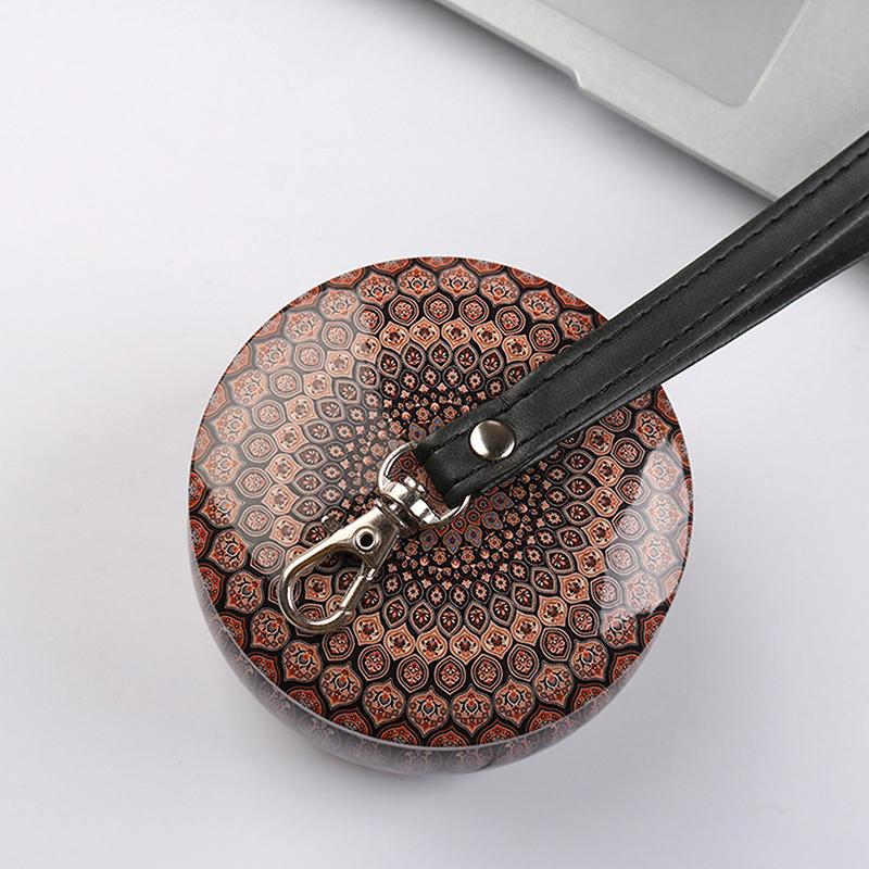 Cowhide Flat Fine Grained Mobile Phone Case Hanging Rope Wrist Strap Universal Wrist Strap Solid Color Leather Metal Keychain
